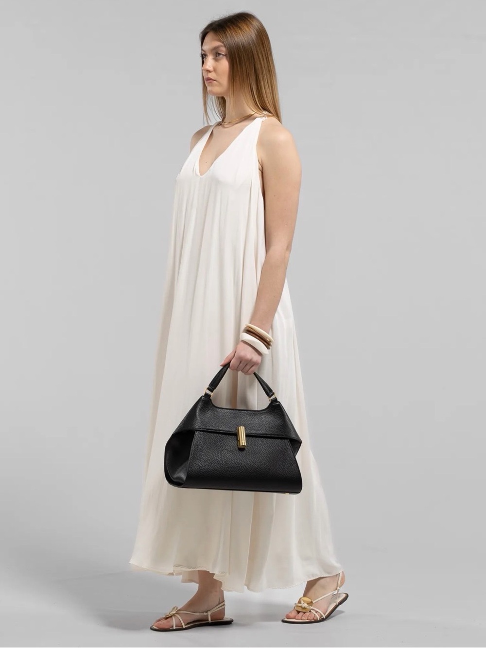 Arcadia Cream Sleeveless V-Neck Maxi Dress